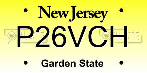 P26VCH New Jersey License Plate