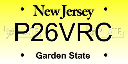 P26VRC New Jersey License Plate