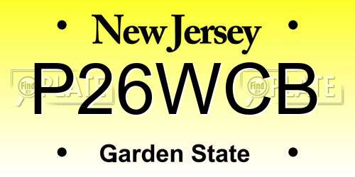 P26WCB New Jersey License Plate