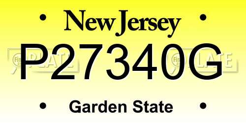 P27340G New Jersey License Plate