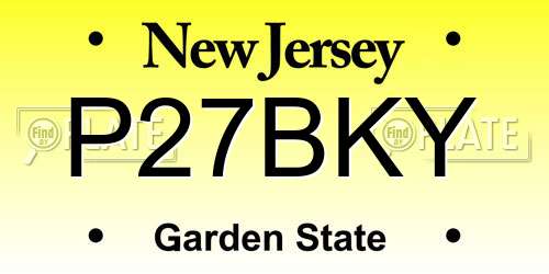P27BKY New Jersey License Plate