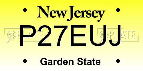 P27EUJ New Jersey License Plate