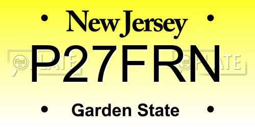 P27FRN New Jersey License Plate