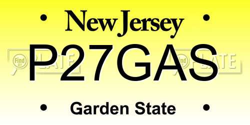 P27GAS New Jersey License Plate
