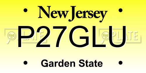P27GLU New Jersey License Plate