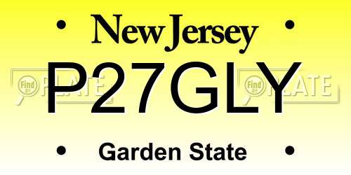 P27GLY New Jersey License Plate