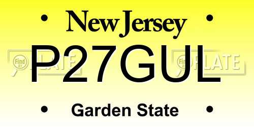 P27GUL New Jersey License Plate