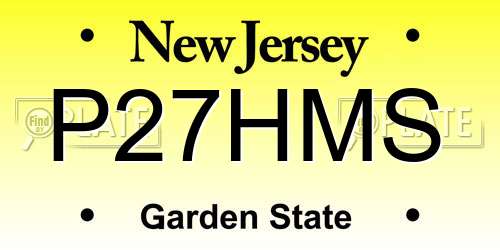 P27HMS New Jersey License Plate