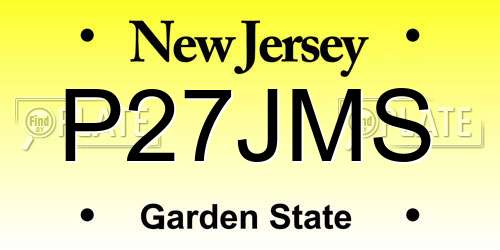 P27JMS New Jersey License Plate