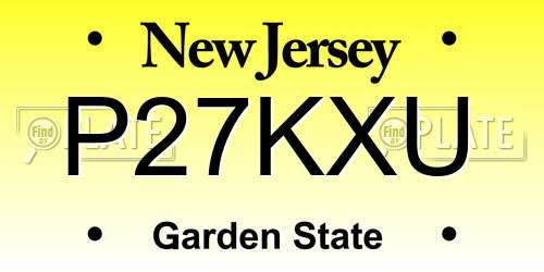 P27KXU New Jersey License Plate