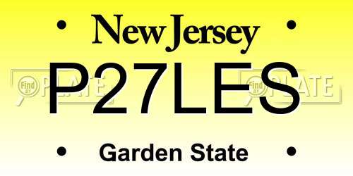 P27LES New Jersey License Plate