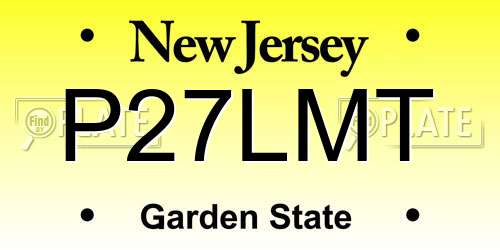 P27LMT New Jersey License Plate