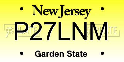 P27LNM New Jersey License Plate