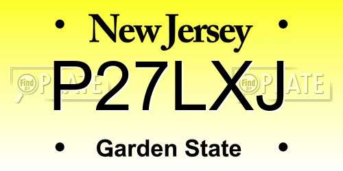 P27LXJ New Jersey License Plate