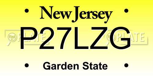 P27LZG New Jersey License Plate