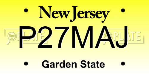 P27MAJ New Jersey License Plate