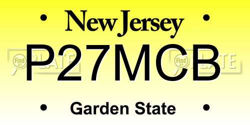 P27MCB New Jersey License Plate