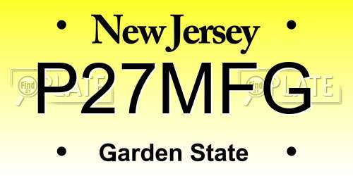 P27MFG New Jersey License Plate