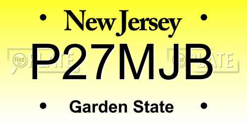 P27MJB New Jersey License Plate