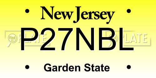 P27NBL New Jersey License Plate