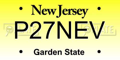 P27NEV New Jersey License Plate