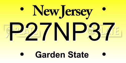 P27NP37 New Jersey License Plate