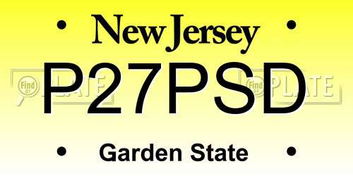 P27PSD New Jersey License Plate