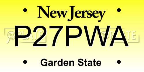 P27PWA New Jersey License Plate