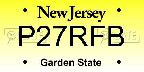 P27RFB New Jersey License Plate