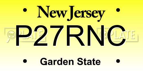 P27RNC New Jersey License Plate
