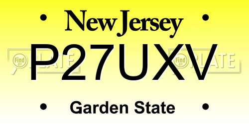 P27UXV New Jersey License Plate