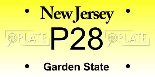 P28 New Jersey License Plate