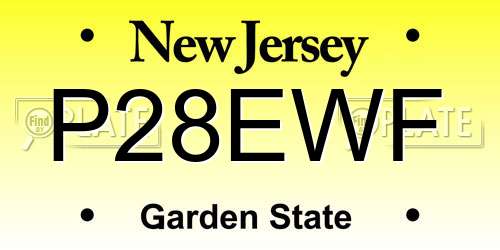 P28EWF New Jersey License Plate
