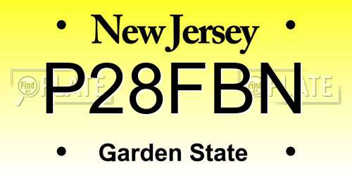 P28FBN New Jersey License Plate