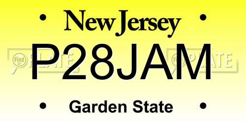 P28JAM New Jersey License Plate