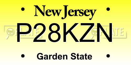 P28KZN New Jersey License Plate