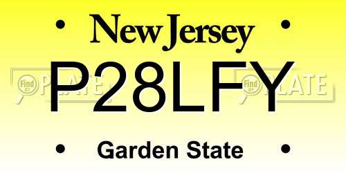 P28LFY New Jersey License Plate