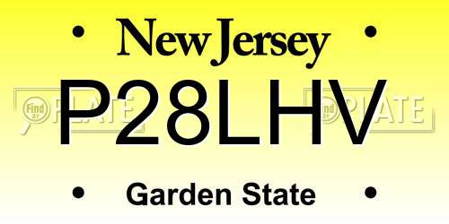 P28LHV New Jersey License Plate