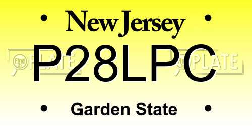 P28LPC New Jersey License Plate