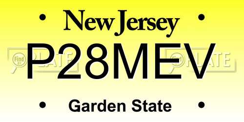 P28MEV New Jersey License Plate