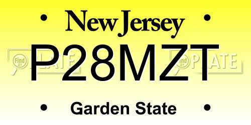 P28MZT New Jersey License Plate