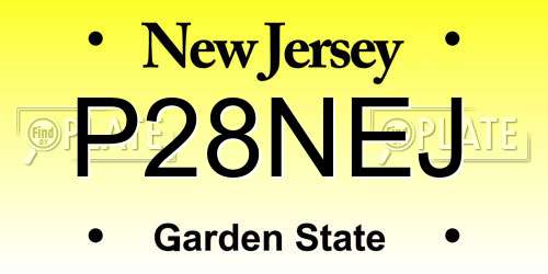 P28NEJ New Jersey License Plate