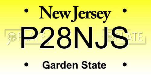 P28NJS New Jersey License Plate