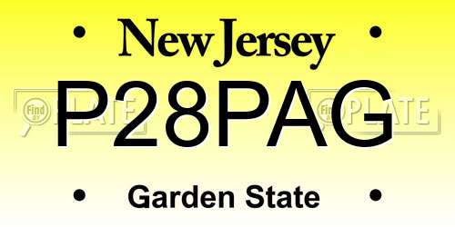 P28PAG New Jersey License Plate
