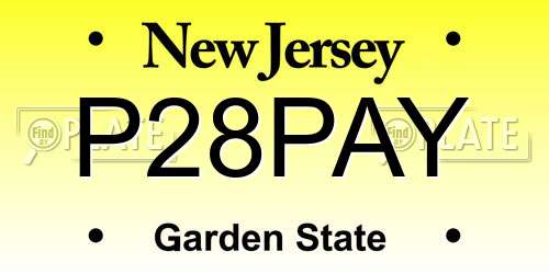 P28PAY New Jersey License Plate