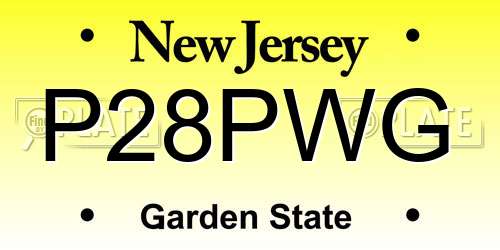 P28PWG New Jersey License Plate