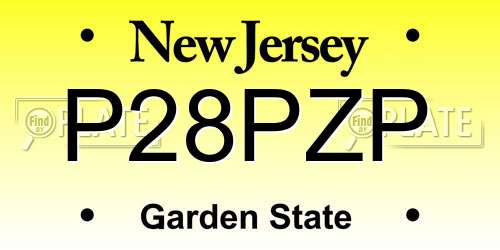 P28PZP New Jersey License Plate