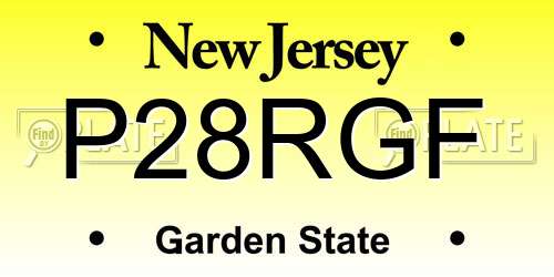 P28RGF New Jersey License Plate