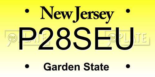 P28SEU New Jersey License Plate