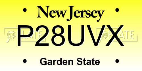 P28UVX New Jersey License Plate